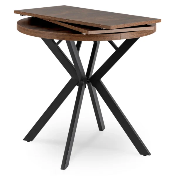DORIAN Masă pliantă 80-160 cm Stejar rustic/negru — Mese