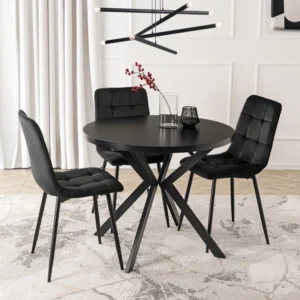 LUGO Masă extensibilă 90–190 cm Negru