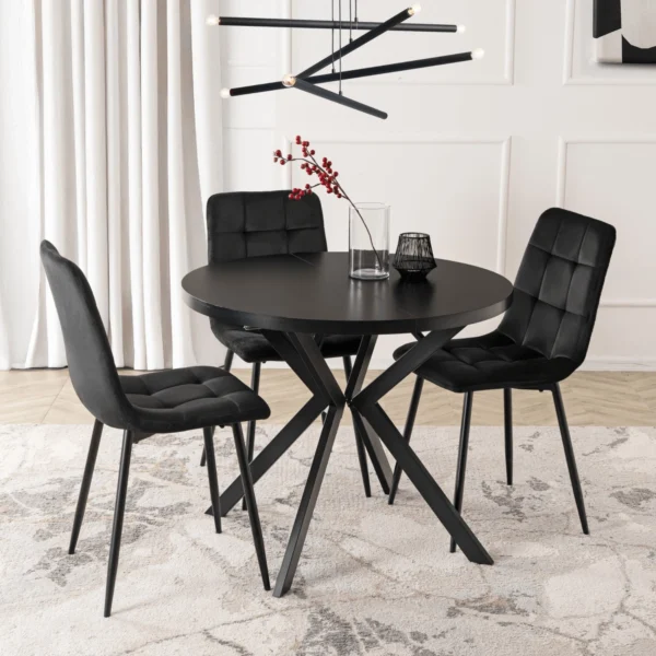 LUGO Masă extensibilă 90–190 cm Negru