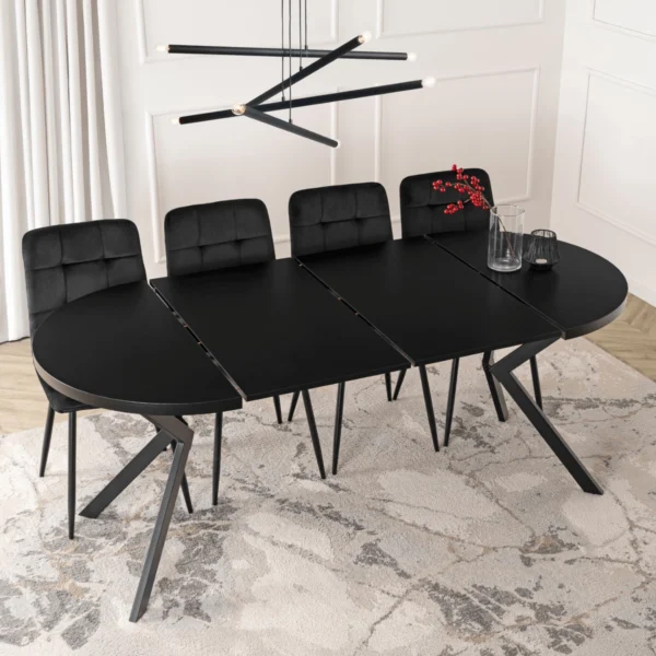 LUGO Masă extensibilă 90–190 cm Negru