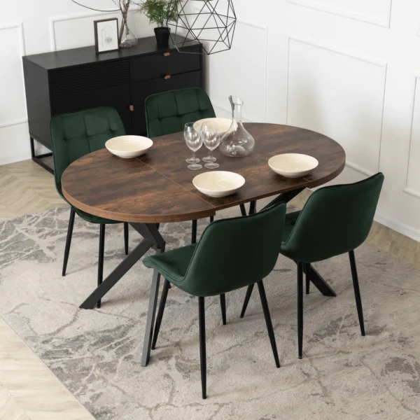 LUGO Masă extensibilă 90–190 cm Stejar rustic/Negru