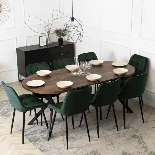 LUGO Masă extensibilă 90–190 cm Stejar rustic/Negru