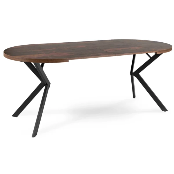 LUGO Masă extensibilă 90–190 cm Stejar rustic/Negru