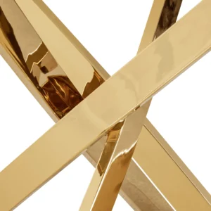 product-3236-6 BALI Masă din sticlă 100 cm Marmură neagră / aur — Mese