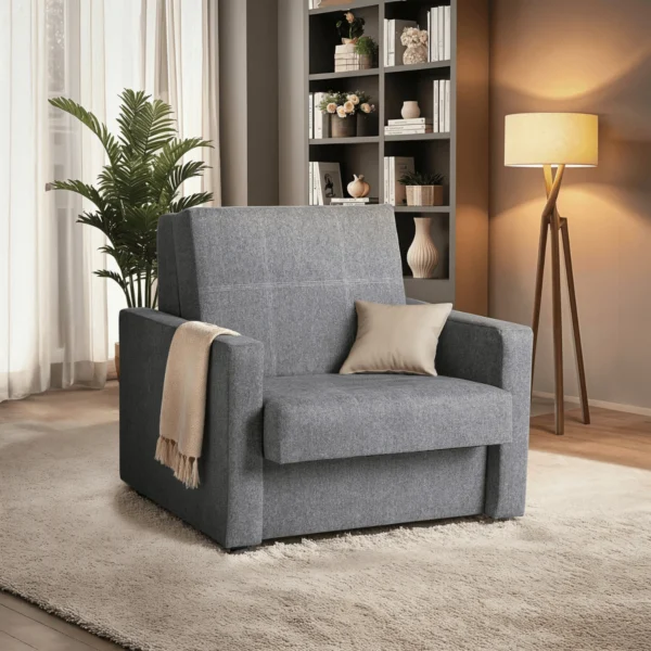 product-3240-0-1 MILAN 1 fotoliu de dormit simplu gri — Fotolii de relaxare