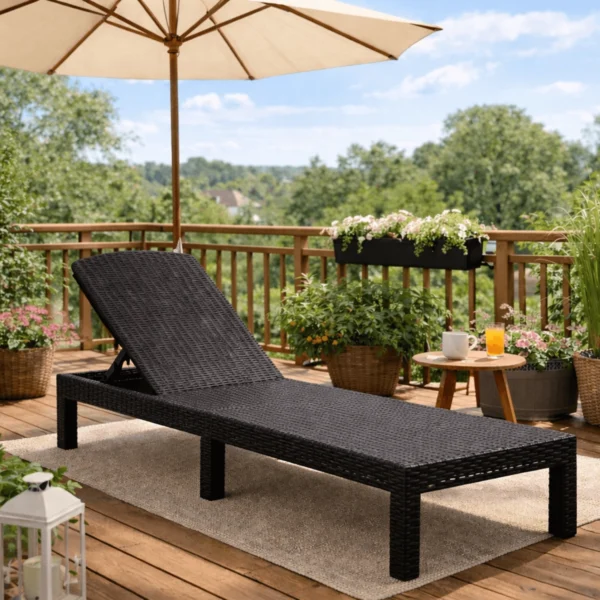 Scaun de grădină ARIZONA Negru Technorattan