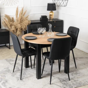 Scaun DALVIN din piele ecologică neagră