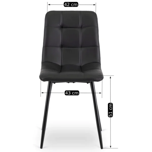 Scaun DALVIN din piele ecologică neagră
