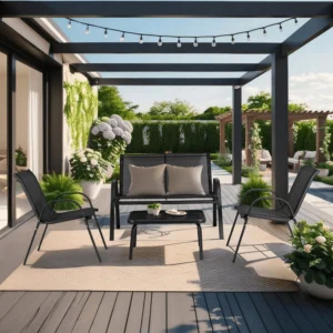 Set de mobilier de grădină MINNESOTA Black