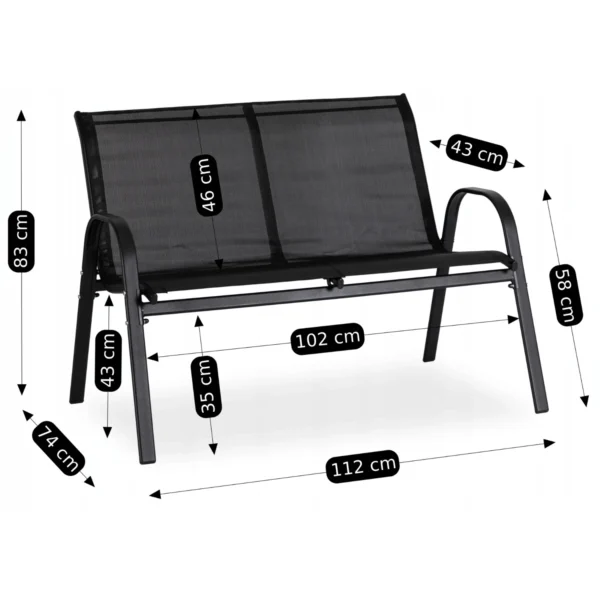 Set de mobilier de grădină MINNESOTA Black