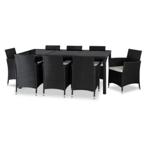 Set mobilier de grădină POMONA negru/bej