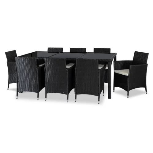 Set mobilier de grădină POMONA negru/bej
