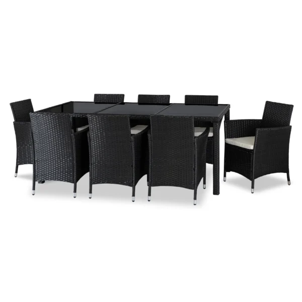 Set mobilier de grădină POMONA negru/bej