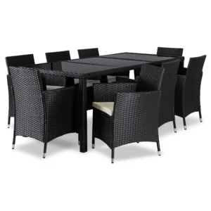 Set mobilier de grădină POMONA negru/bej