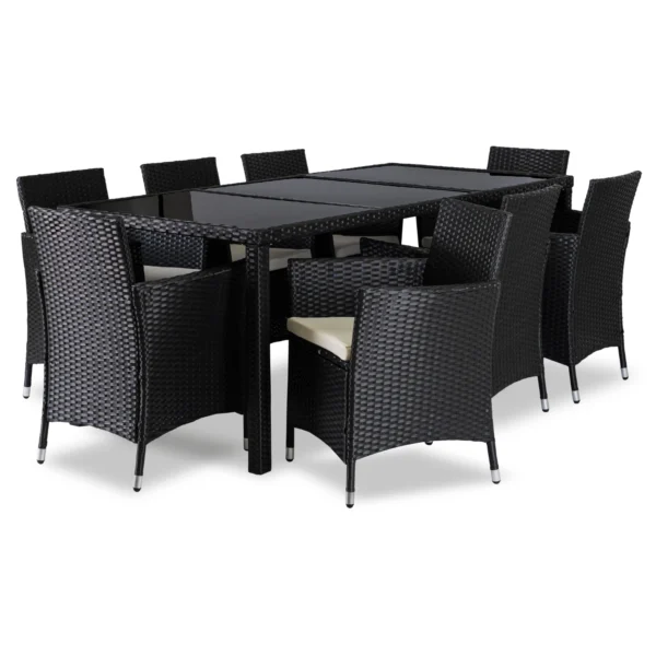 Set mobilier de grădină POMONA negru/bej