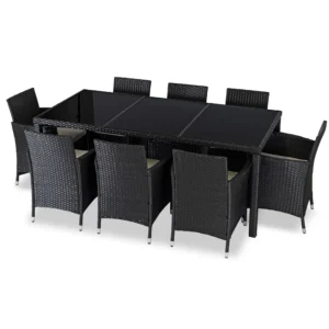 Set mobilier de grădină POMONA negru/bej