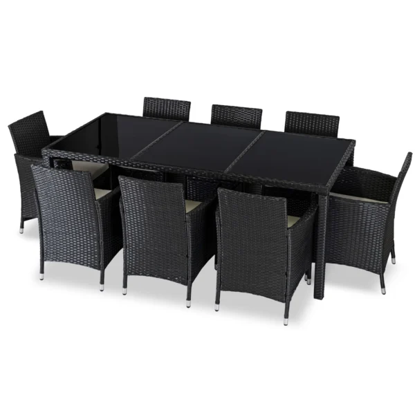 Set mobilier de grădină POMONA negru/bej