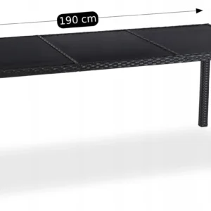 Set mobilier de grădină POMONA negru/bej