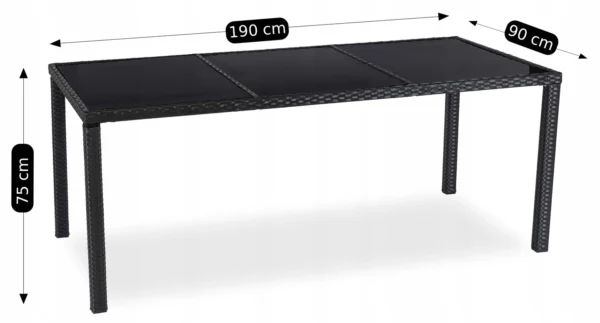 Set mobilier de grădină POMONA negru/bej