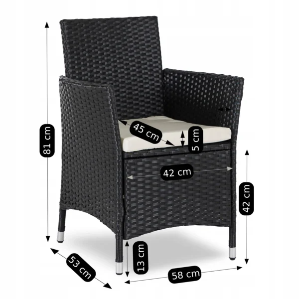 Set mobilier de grădină POMONA negru/bej