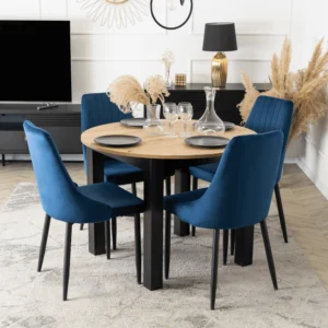 Scaun BARI din velur albastru marin