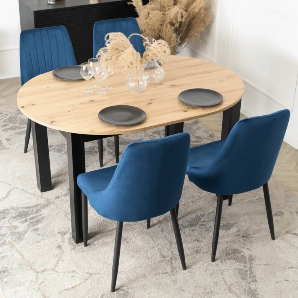 Scaun BARI din velur albastru marin