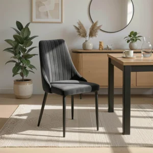 Scaun BARI Velur negru — MOBILA