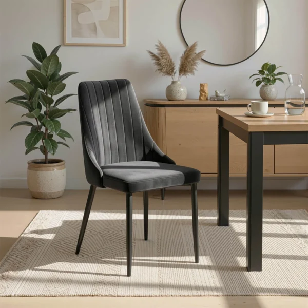 Scaun BARI Velur negru — MOBILA