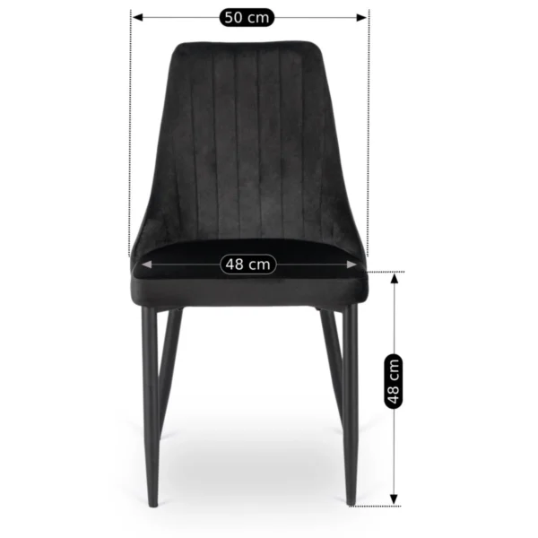 Scaun BARI Velur negru — MOBILA