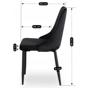 Scaun BARI Velur negru — MOBILA