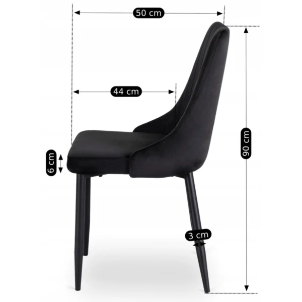 Scaun BARI Velur negru — MOBILA