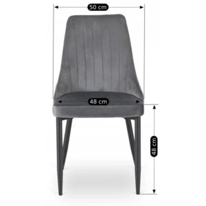 Scaun BARI din catifea gri — MOBILA