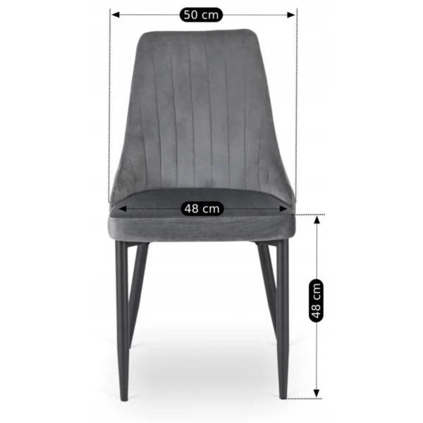 Scaun BARI din catifea gri — MOBILA