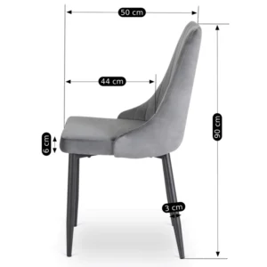 Scaun BARI din catifea gri — MOBILA