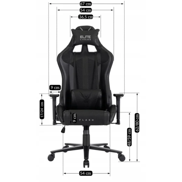 product-3262-16 Fotoliu pivotant pentru jocuri FLASH Negru — MOBILA