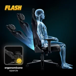 product-3262-2 Fotoliu pivotant pentru jocuri FLASH Negru — MOBILA