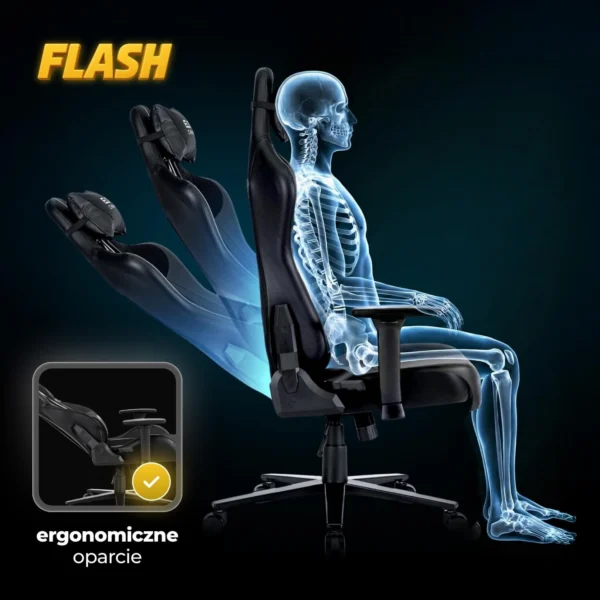 product-3262-2 Fotoliu pivotant pentru jocuri FLASH Negru — MOBILA
