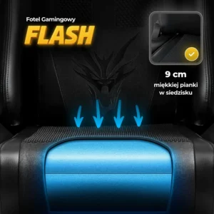 product-3262-4 Fotoliu pivotant pentru jocuri FLASH Negru — MOBILA