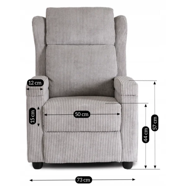product-3264-14 SPENCER Gri Corduroy fotoliu pliabil — Fotolii de relaxare