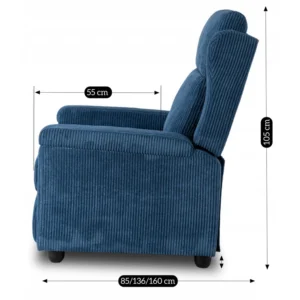 product-3265-15 SPENCER fotoliu pliabil Corduroy albastru marin — Fotolii de relaxare