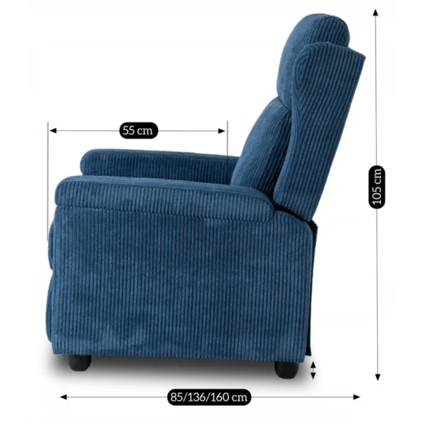 product-3265-15 SPENCER fotoliu pliabil Corduroy albastru marin — Fotolii de relaxare