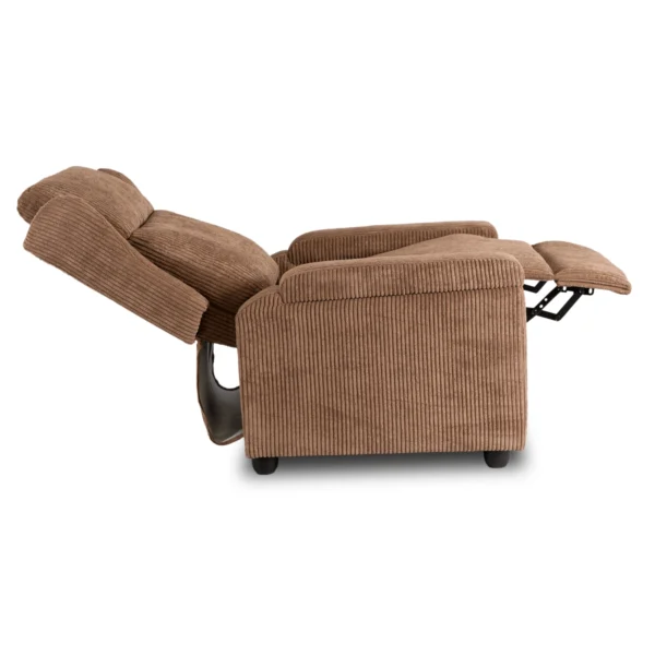 Scaun reclinabil din catifea maro SPENCER