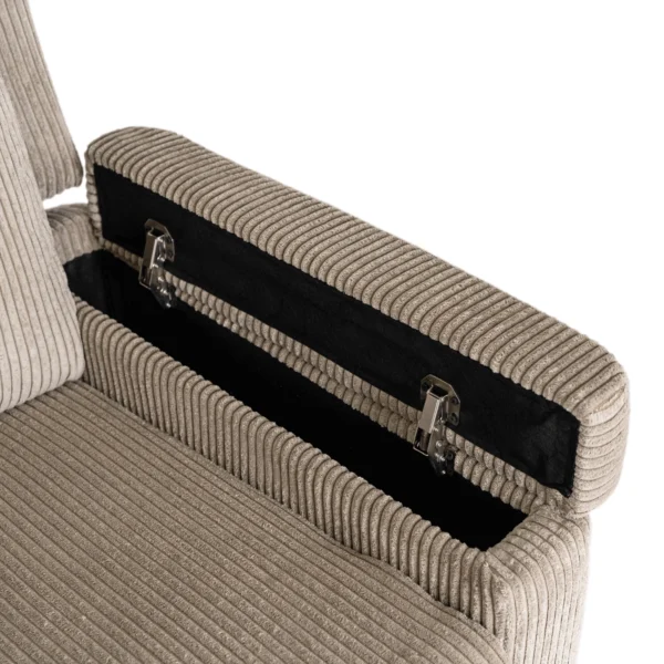 Scaun reclinabil din catifea bej SPENCER