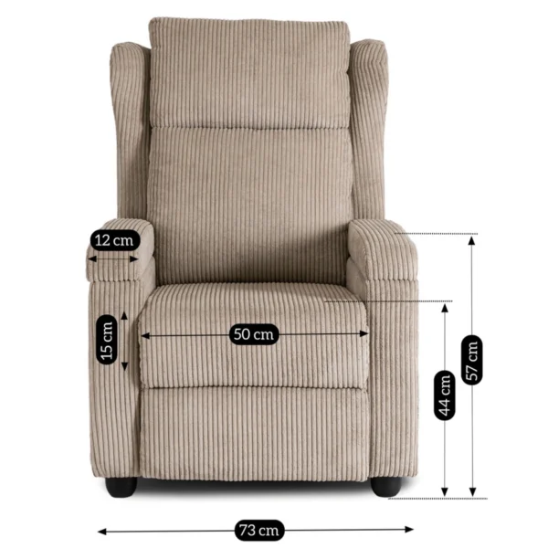 Scaun reclinabil din catifea bej SPENCER