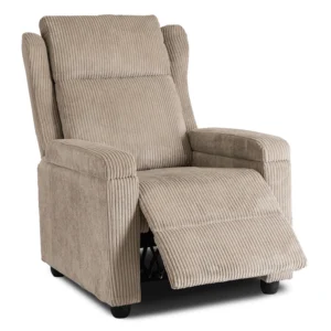 Scaun reclinabil din catifea bej SPENCER