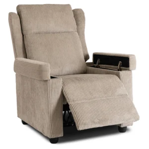 Scaun reclinabil din catifea bej SPENCER