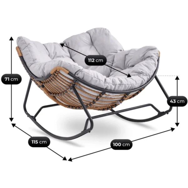 Scaun balansoar ELTON Gri