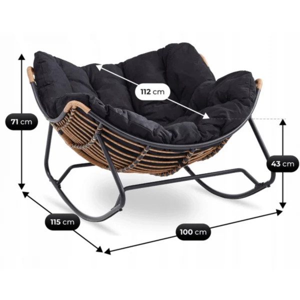 Scaun balansoar ELTON Negru