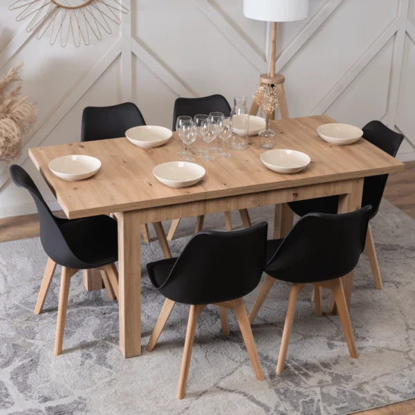 Masa extensibilă SKUBI 120–160 cm Stejar Artisan