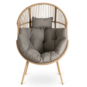 Scaun de grădină PORTLAND Grey cu suport pentru picioare